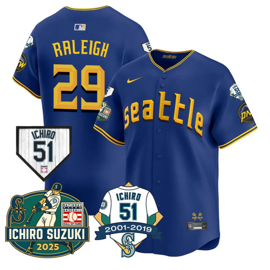 Cal Raleigh Jersey #29 Seattle Mariners Ichiro Suzuki Stitched City Connect