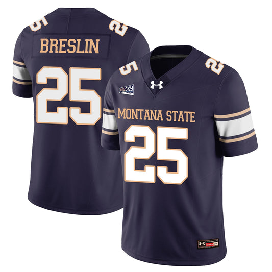 Cale Breslin Jersey #25 Montana State Bobcat Football 2025 Stitched Navy