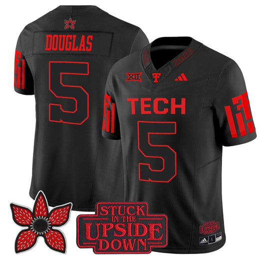 Caleb Douglas Jersey #5 Texas Tech Red Raiders Stranger Things Edition Stitched
