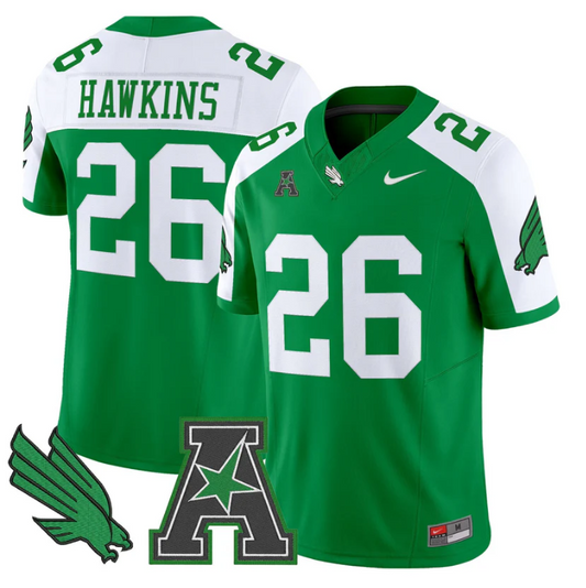 Caleb Hawkins Jersey #26 North Texas Mean Green 2025 Vapor Stitched Green Alter