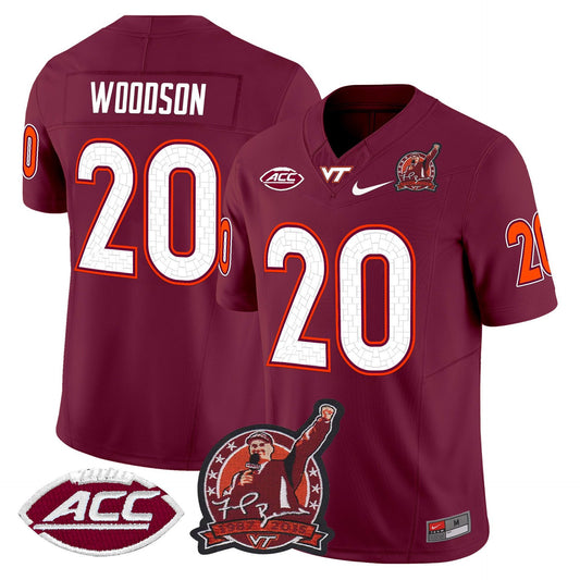 Caleb Woodson Jersey #20 Virginia Tech Hokies Coach Frank Beamer 2025 Maroon