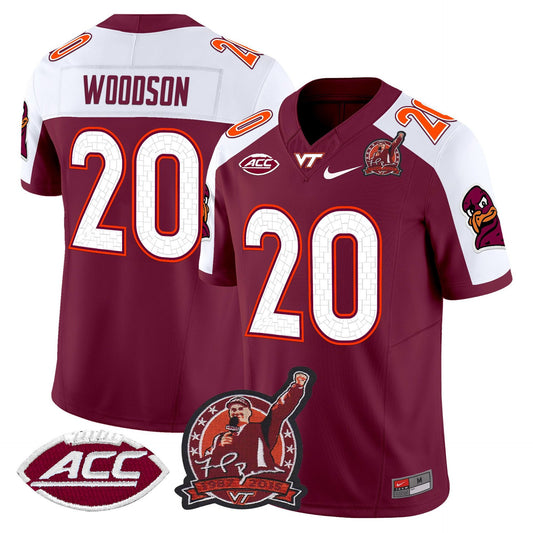 Caleb Woodson Jersey #20 Virginia Tech Hokies Coach Frank Beamer 2025 Maroon Alter