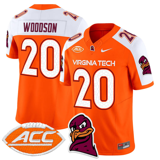 Caleb Woodson Jersey #20 Virginia Tech Hokies 2025 Stitched Orange Alternate