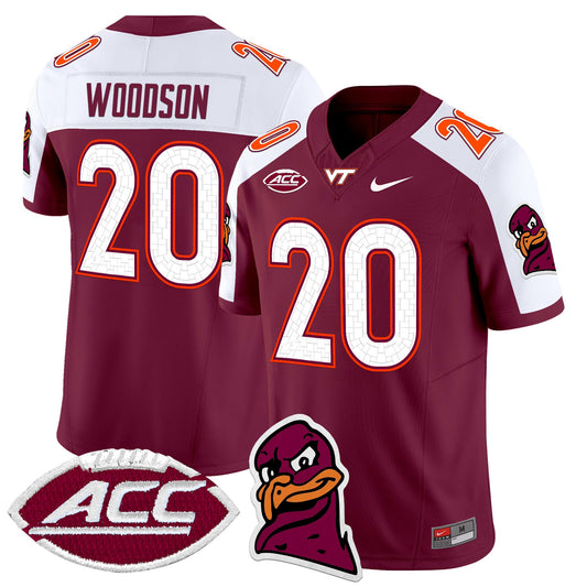 Caleb Woodson Jersey #20 Virginia Tech Hokies 2025 Stitched Maroon Alternate