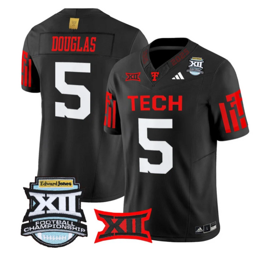Caleb Douglas Jersey #5 Texas Tech Red Raiders 2025 Big 12 Championship
