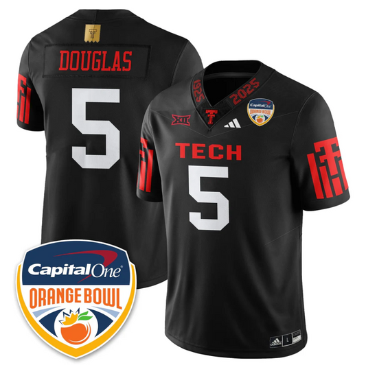 Caleb Douglas Jersey #5 Texas Tech Red Raiders Orange Bowl Stitched