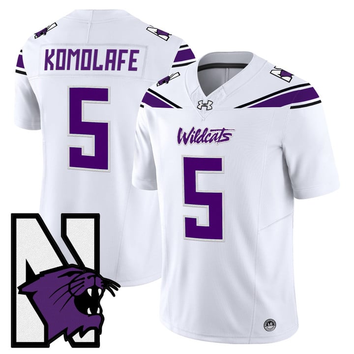Caleb Komolafe Jersey #5 Northwestern Wildcats Honoring 95 Stitched