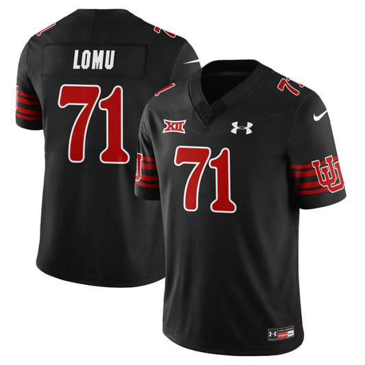 Caleb Lomu Jersey #71 Utah Football 2025 Dark Mode Limited Stitched