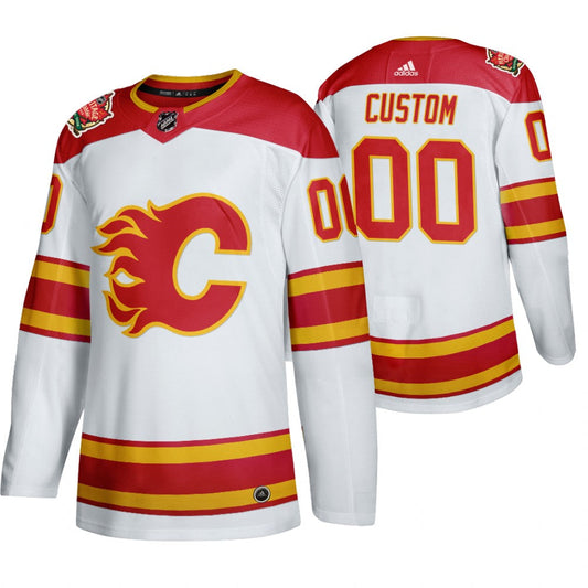 Calgary Flames Custom 2019 Heritage Classic White Jersey