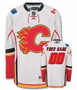 Calgary Flames Customized White Jersey