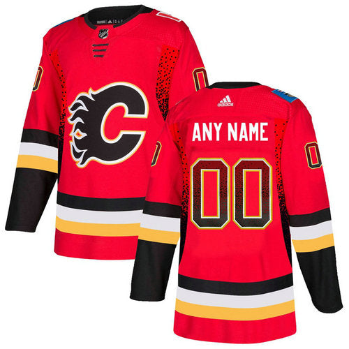 Calgary Flames Red Customized Drift Fashion Jersey
