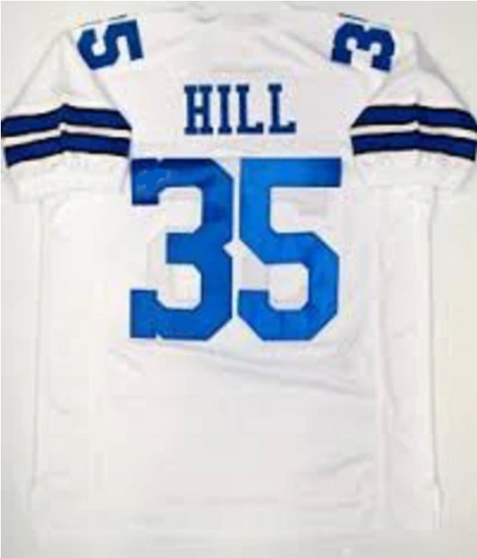 Calvin Hill Jersey Dallas Cowboys Custom Throwback Football White
