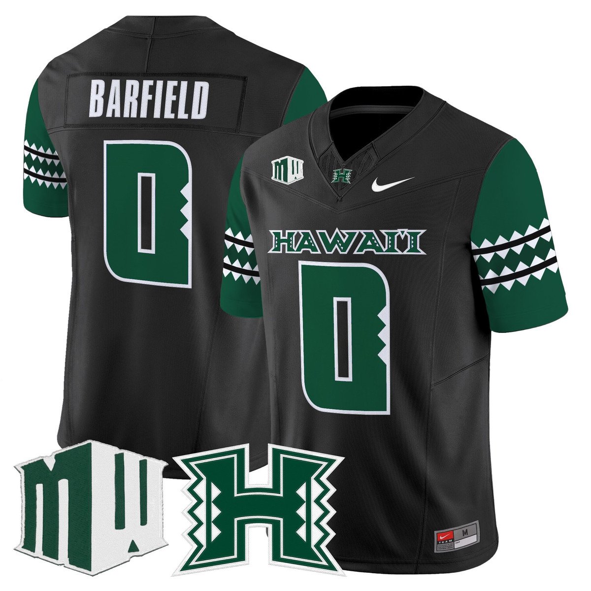 Cam Barfield Jersey #0 Hawai'i Rainbow Warriors 2025 Vapor Stitched Black
