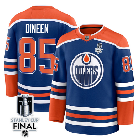 Cam Dineen 85 Edmonton Oilers 2025 Stanley Cup Final Home Breakaway Men Jersey Royal