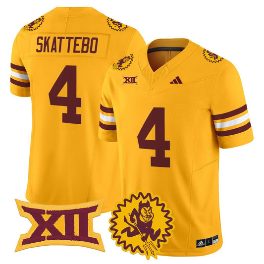 Cam Skattebo Jersey #4 Arizona State Sun Devils 1975 Throwback Stitched Gold