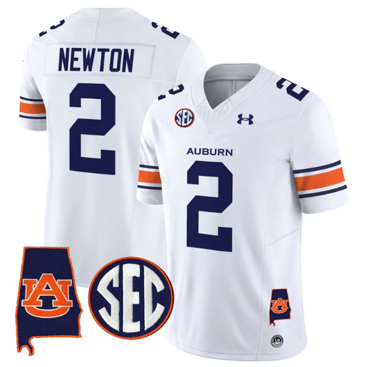 Cam Newton Jersey #2 Auburn Tigers 2025 Alabama Patch Stitched White