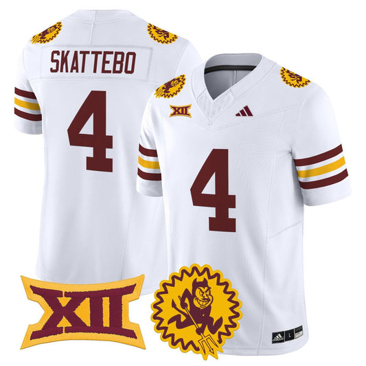 Cam Skattebo Jersey #4 Arizona State Sun Devils 1975 Throwback Stitched White