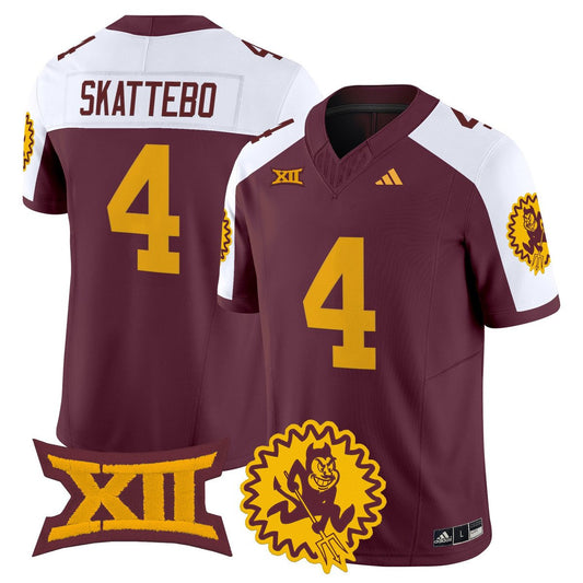 Cam Skattebo Jersey #4 Arizona State Sun Devils 1975 Throwback Stitched Maroon Alter
