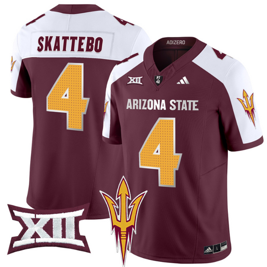 Cam Skattebo Jersey #4 Arizona State Sun Devils 2024 Vapor Limited Maroon Alternate