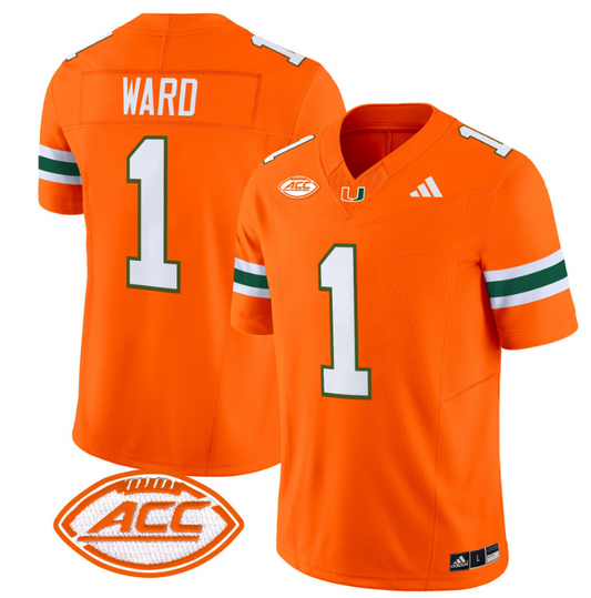 Cam Ward Jersey #1 Miami Hurricanes Vapor Football Stitched Orange