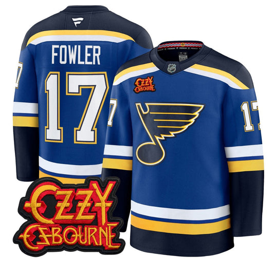 Cam Fowler Jersey #17 St. Louis Blues Ozzy Osbourne Patch Stitched