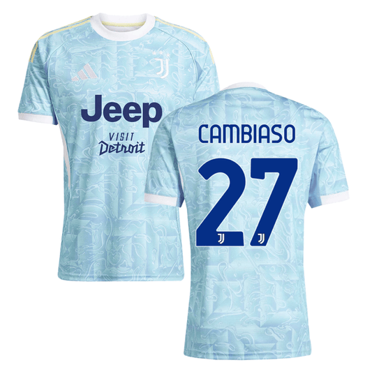 Cambiaso 27 Juventus 2025-26 Away Match Jersey – Light Blue