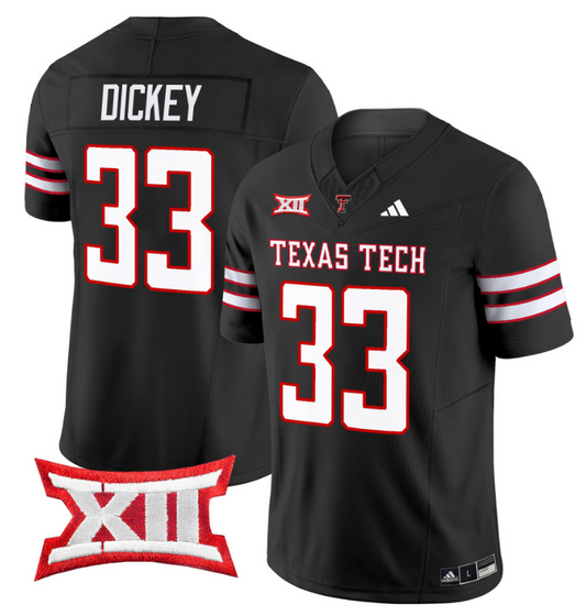 Cameron Dickey Jersey #33 Texas Tech Red Raiders Vapor Limited Football Black
