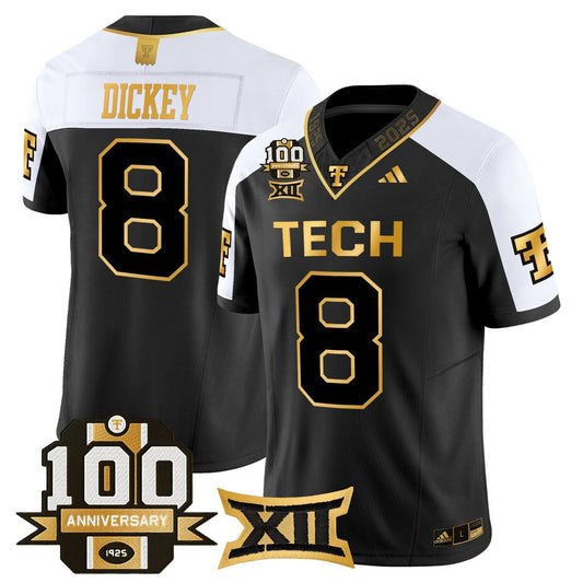 Cameron Dickey Jersey #8 Texas Tech 2025 100th Anniversary Stitched Alternate