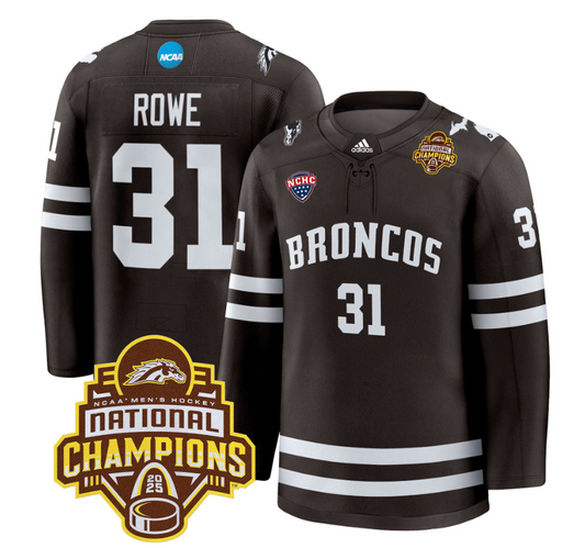 Cameron Rowe Jersey #31 Western Michigan Broncos 2025 National Champions Patch Premium Stitched Brown