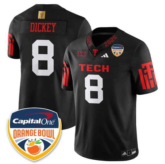 Cameron Dickey Jersey #8 Texas Tech Red Raiders Orange Bowl Stitched