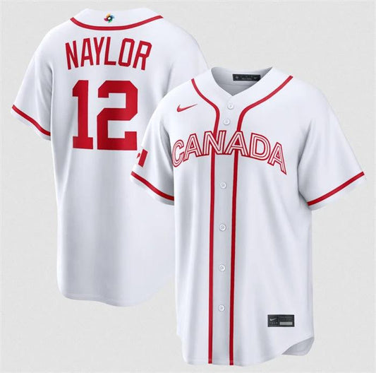 Canada Baseball #12 Josh Naylor Jersey White 2026 World Baseball Classic Home Stadium Stitched