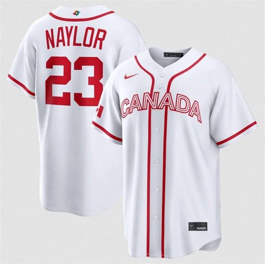 Canada Baseball #23 Bo Naylor Jersey White 2026 World Baseball Classic Home Stadium Stitched
