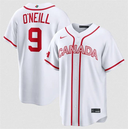 Canada Baseball #9 Tyler O'Neill Jersey White 2026 World Baseball Classic Home Stadium Stitched