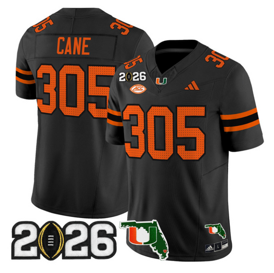 Cane Jersey #305 Miami Hurricanes 2026 CFP Final Florida Stitched