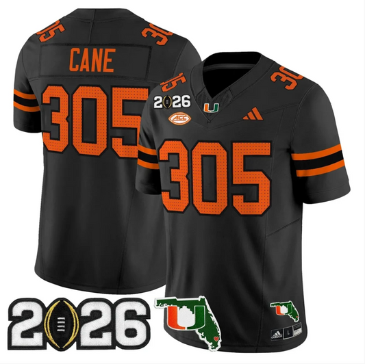 Cane Jersey #305 Miami Hurricanes 2026 CFP Final Patch Stitched