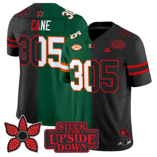 Cane Jersey #305 Miami Hurricanes Upside Down Edition Stitched