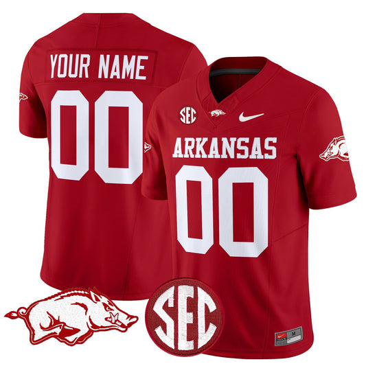 Custom Arkansas Razorbacks Jersey Name, Number Limited Stitched Cardinal