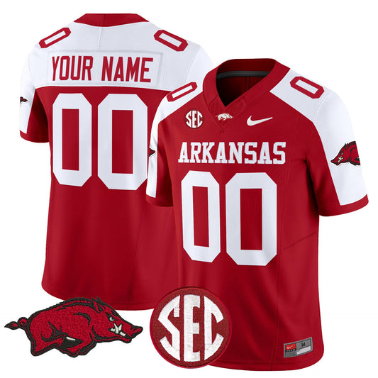 Custom Arkansas Razorbacks Jersey Name, Number Limited Stitched Cardinal Alter