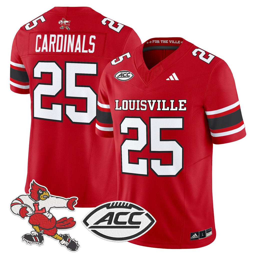 Cardinals Jersey #25 Louisville Cardinals 1980s Throwback Stitched Red
