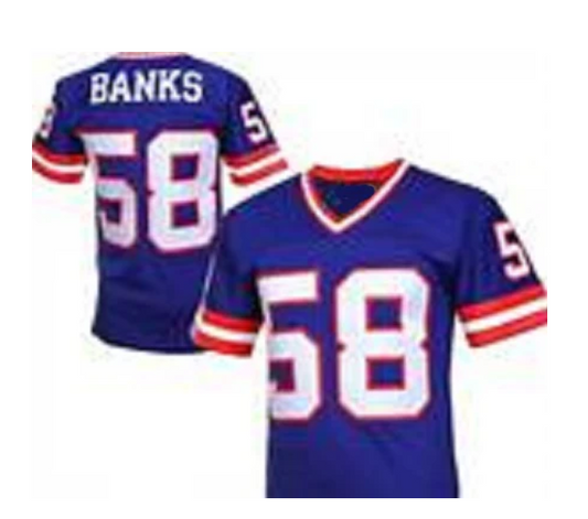 Carl Banks Jeresy New York Giants Custom Throwback Football Blue