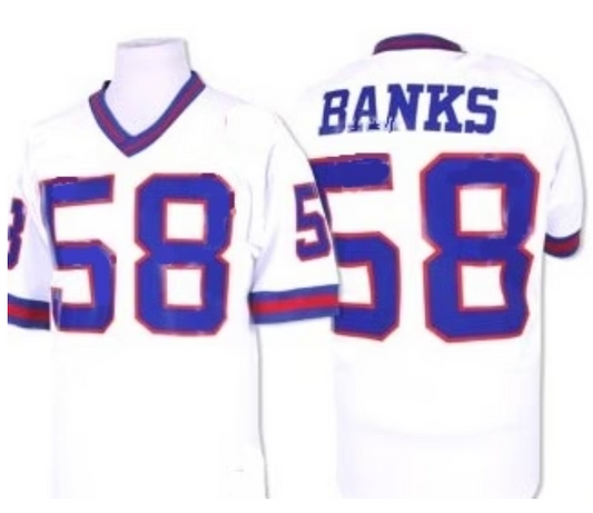 Carl Banks Jeresy New York Giants Custom Throwback Football White Blue Number