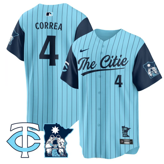 Carlos Correa Jersey #4 Minnesota Twins 2025 City Connect Concept Stitched Blue