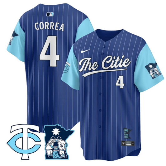 Carlos Correa Jersey #4 Minnesota Twins 2025 City Connect Concept Stitched Royal