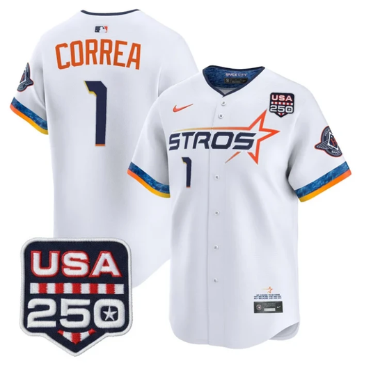 Carlos Correa Jersey #1 Houston Astros 250 USA Patch Limited Stitched