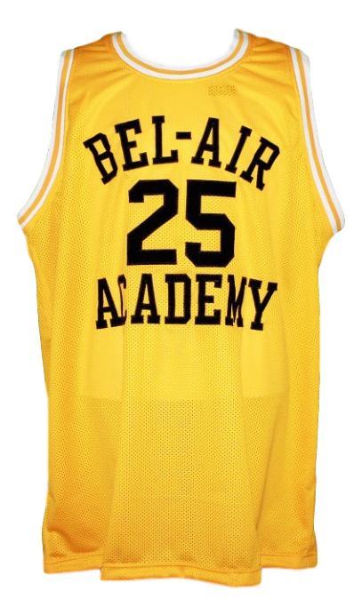 Carlton Banks Jersey #25 Bel-Air Academy Basketball New Sewn Yellow