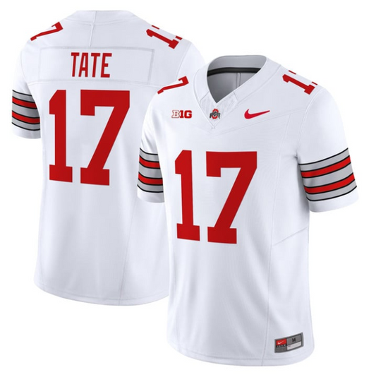 Carnell Tate Jersey #17 Ohio State Heritage Stripe 2025-26 Stitched White