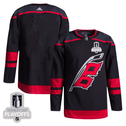 Carolina Hurricanes 2025 NHL Playoffs Patch Home Men Jersey - Black