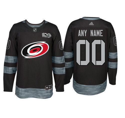Carolina Hurricanes Black 1917-2017 100th Anniversary Stitched NHL Custom Jersey