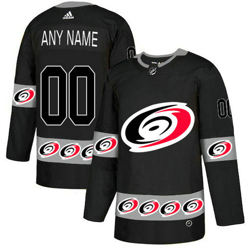 Carolina Hurricanes Custom Black Team Logos Fashion Jersey