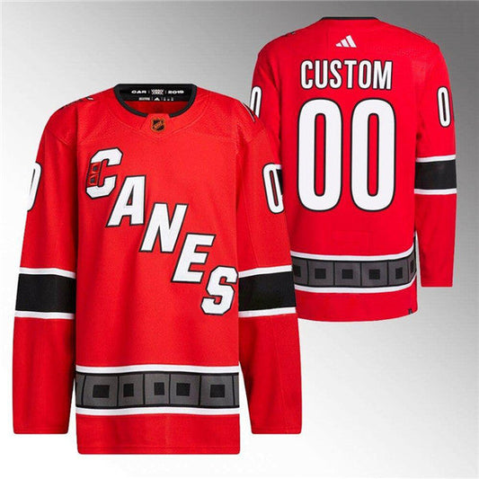 Carolina Hurricanes Custom Red 2022-23 Reverse Retro Stitched Jersey